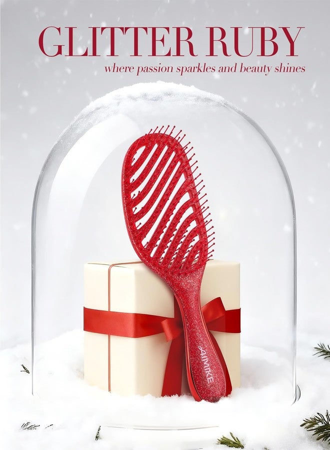 AIMIKE Christmas Gift for Women, Stocking Stuffers for Teen Girls, AIMIKE Painless Detangler Hair Brush w/Soft Bristles, Extra Gentle Wet & Dry Brush for Fine or Sensitive Hair, Ideal Holiday Presents - Image 2
